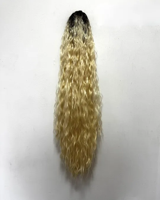 Coleta malla rizada 32" Degradado Rubio — foto 1