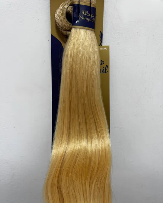 Coleta velcro lisa voluminosa 24" Rubio — foto 2