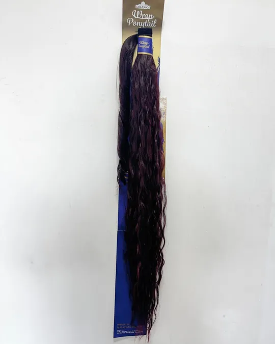 Coleta velcro ondulada 36" Borgoña — foto 1